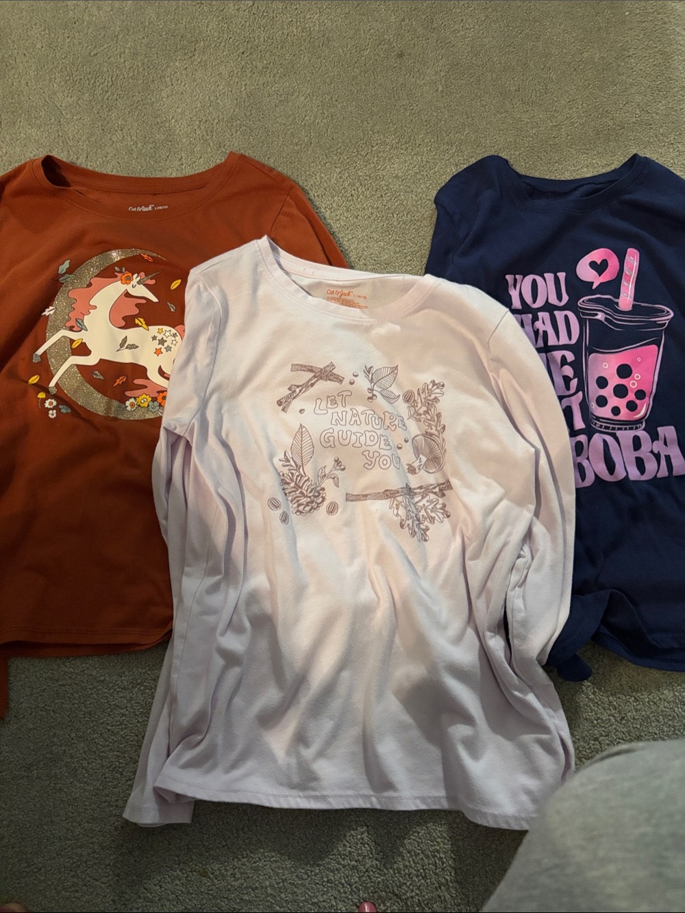 3 shirt deal - Cat&Jack/ Childrens Place - Kids Long-Sleeve Shirts(L/10-12)